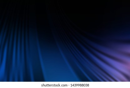 Dark BLUE vector background with curved lines. An elegant bright illustration with gradient. The best colorful design for your business.