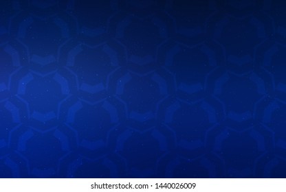 Dark BLUE vector background with curved lines. Colorful geometric sample with gradient lines.  A completely new design for your business.