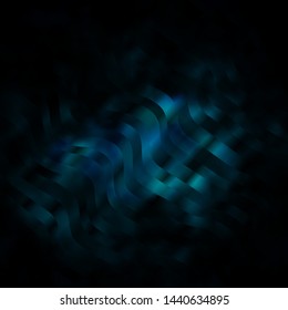 Dark BLUE vector background with curved lines. Abstract gradient illustration with wry lines. Pattern for websites, landing pages.