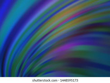 Dark BLUE vector background with curved circles. Colorful illustration in abstract marble style with gradient. Brand new design for your ads, poster, banner.