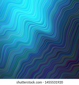 Dark BLUE vector background with curved lines. Colorful abstract illustration with gradient lines. Abstract style for your business design.
