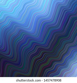 Dark BLUE vector background with curved lines. Shining colorful illustration in simple style. The best colorful design for your business.