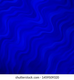 Dark BLUE vector background with curved lines. Bright illustration with gradient circular arcs. Pattern for websites, landing pages.