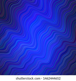 Dark BLUE vector background with curved lines. Geometric illustration in abstract style with gradient.  Abstract design for your web site.