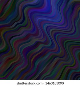 Dark BLUE vector background with curved lines. Illustration in abstract style with gradient curved.  Pattern for websites, landing pages.