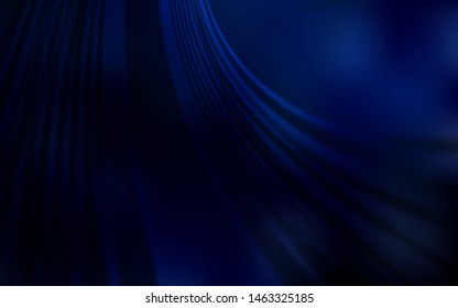 Dark BLUE vector background with curved lines. Colorful abstract illustration with gradient lines. Abstract design for your web site.