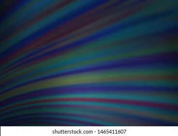 Dark BLUE vector background with curved circles. Blurred geometric sample with gradient bubbles.  Brand new design for your ads, poster, banner.
