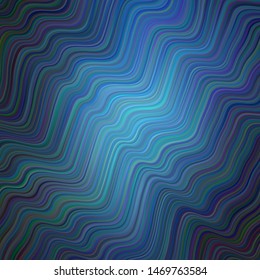 Dark BLUE vector background with curved lines. Brand new colorful illustration in simple style. Template for cell phone screens.