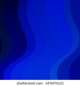 Dark BLUE vector background with curved lines. Colorful abstract illustration with gradient curves. Pattern for commercials, ads.