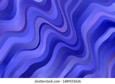 Dark BLUE vector background with curved lines. A sample with colorful lines, shapes. New composition for your brand book.