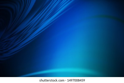 Dark BLUE vector background with curved lines. Colorful geometric sample with gradient lines.  Brand new design for your ads, poster, banner.