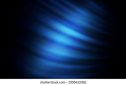 Dark BLUE vector background with curved lines. A completely new colorful illustration in simple style. Abstract design for your web site.