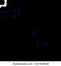 Dark BLUE vector background with curved lines. Bright sample with colorful bent lines, shapes. Best design for your ad, poster, banner.