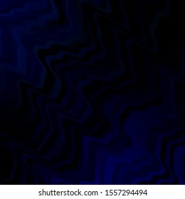 Dark BLUE vector background with curved lines. Bright illustration with gradient circular arcs. Template for your UI design.