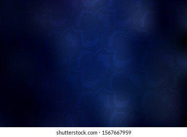 Dark BLUE vector background with curved lines. Glitter abstract illustration with wry lines. Pattern for your business design.