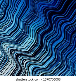 Dark BLUE vector background with curved lines. Colorful geometric sample with gradient curves.  Best design for your posters, banners.