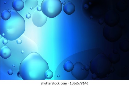 Dark BLUE vector background with curved circles. Brand-new colored illustration in memphis style with gradient. The best blurred design for your business.