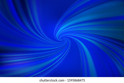 Dark BLUE vector background with curved lines. Shining colorful illustration in simple style. A new texture for your  ad, booklets, leaflets.