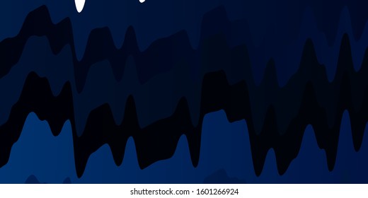 Dark BLUE vector background with curved lines. Bright illustration with gradient circular arcs. Pattern for commercials, ads.