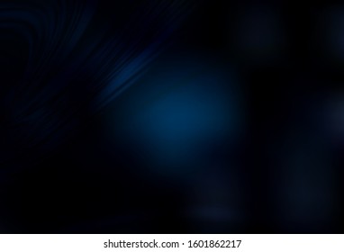 Dark BLUE vector background with curved lines. Colorful abstract illustration with gradient lines. Pattern for your business design.