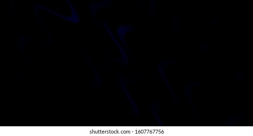 Dark BLUE vector background with curved lines. Bright sample with colorful bent lines, shapes. Template for cellphones.