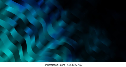 Dark BLUE vector background with curved lines. Bright sample with colorful bent lines, shapes. Smart design for your promotions.