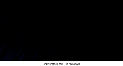 Dark BLUE vector background with curved lines. Illustration in halftone style with gradient curves. Pattern for business booklets, leaflets