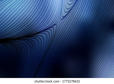 Dark BLUE vector background with curved lines. Modern gradient abstract illustration with bandy lines. New composition for your brand book.