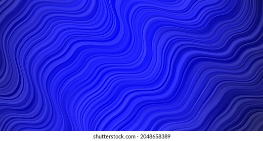 Dark BLUE vector background with curved lines. Gradient illustration in simple style with bows. Pattern for busines booklets, leaflets