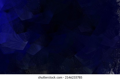 Dark BLUE vector background with curved lines. A completely new colorful illustration in simple style. Texture for booklets, leaflets.