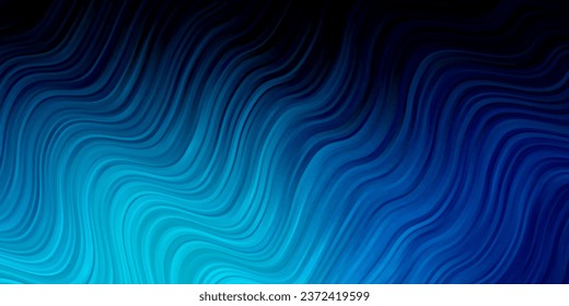 Fondo vector azul oscuro con líneas curvas. Muestra brillante con líneas inclinadas coloridas, formas. Mejor diseño para afiches, banners.