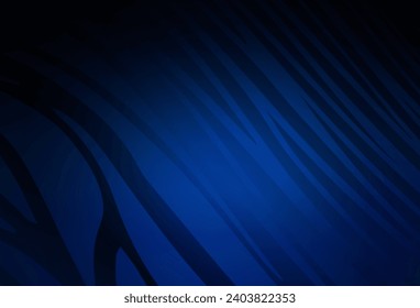 Dark BLUE vector background with curved lines. Modern gradient abstract illustration with bandy lines. Best design for your business.