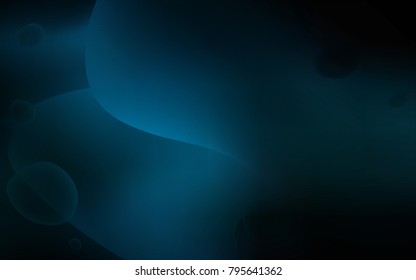 Dark BLUE vector background with curved circles. Shining illustration, which consist of blurred lines, circles. The template for cell phone backgrounds.