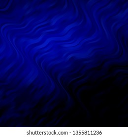 Dark BLUE vector background with curves. Gradient illustration in simple style with bows. Design for your business promotion.