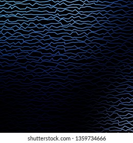 Dark BLUE vector background with curves. Colorful abstract illustration with gradient curves. Pattern for ads, commercials.