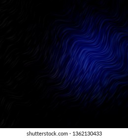 Dark BLUE vector background with curves. Illustration in halftone style with gradient curves. Pattern for websites, landing pages.