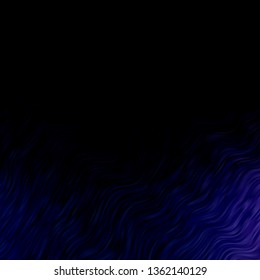 Dark BLUE vector background with curves. Colorful illustration in abstract style with bent lines. Smart design for your promotions.