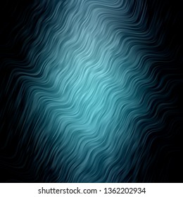 Dark BLUE vector background with curves. Colorful illustration in abstract style with bent lines. Pattern for commercials, ads.