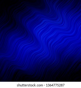 Dark BLUE vector background with curves. Gradient illustration in simple style with bows. Design for your business promotion.