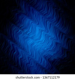 Dark BLUE vector background with curves. Gradient illustration in simple style with bows. Pattern for websites, landing pages.