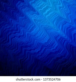 Dark BLUE vector background with curves. Colorful geometric sample with gradient curves.  Pattern for booklets, leaflets.