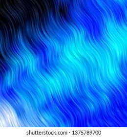 Dark BLUE vector background with curves. Abstract gradient illustration with wry lines. Smart design for your promotions.