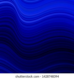 Dark BLUE vector background with curves. Abstract illustration with gradient bows. Pattern for websites, landing pages.