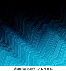 Dark BLUE vector background with curves. Colorful geometric sample with gradient curves.  Pattern for websites, landing pages.