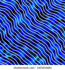 Dark BLUE vector background with curves. Abstract illustration with bandy gradient lines. Pattern for websites, landing pages.