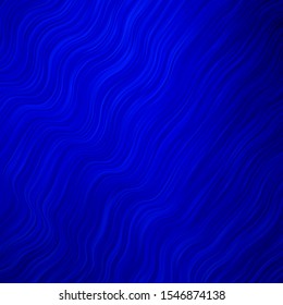 Dark BLUE vector background with curves. Illustration in abstract style with gradient curved.  Pattern for websites, landing pages.