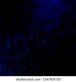 Dark BLUE vector background with curves. Illustration in abstract style with gradient curved.  Design for your business promotion.