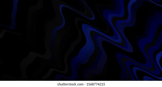 Dark BLUE vector background with curves. Gradient illustration in simple style with bows. Pattern for booklets, leaflets.