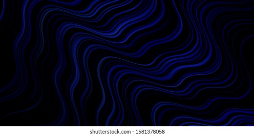 Dark BLUE vector background with curves. Colorful illustration, which consists of curves. Template for your UI design.
