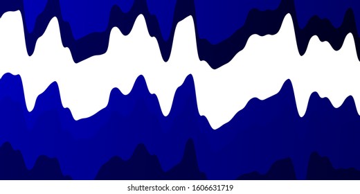 Dark BLUE vector background with curves. Abstract gradient illustration with wry lines. Pattern for websites, landing pages.